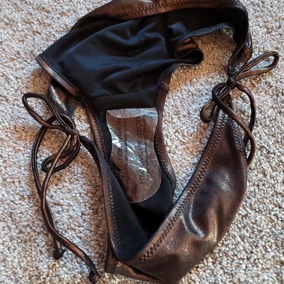 *Sale* NWOT Aldo Bikini Set Shimmery Brown Top S Bottom L Metallic Swim Bathing - Picture 6 of 9